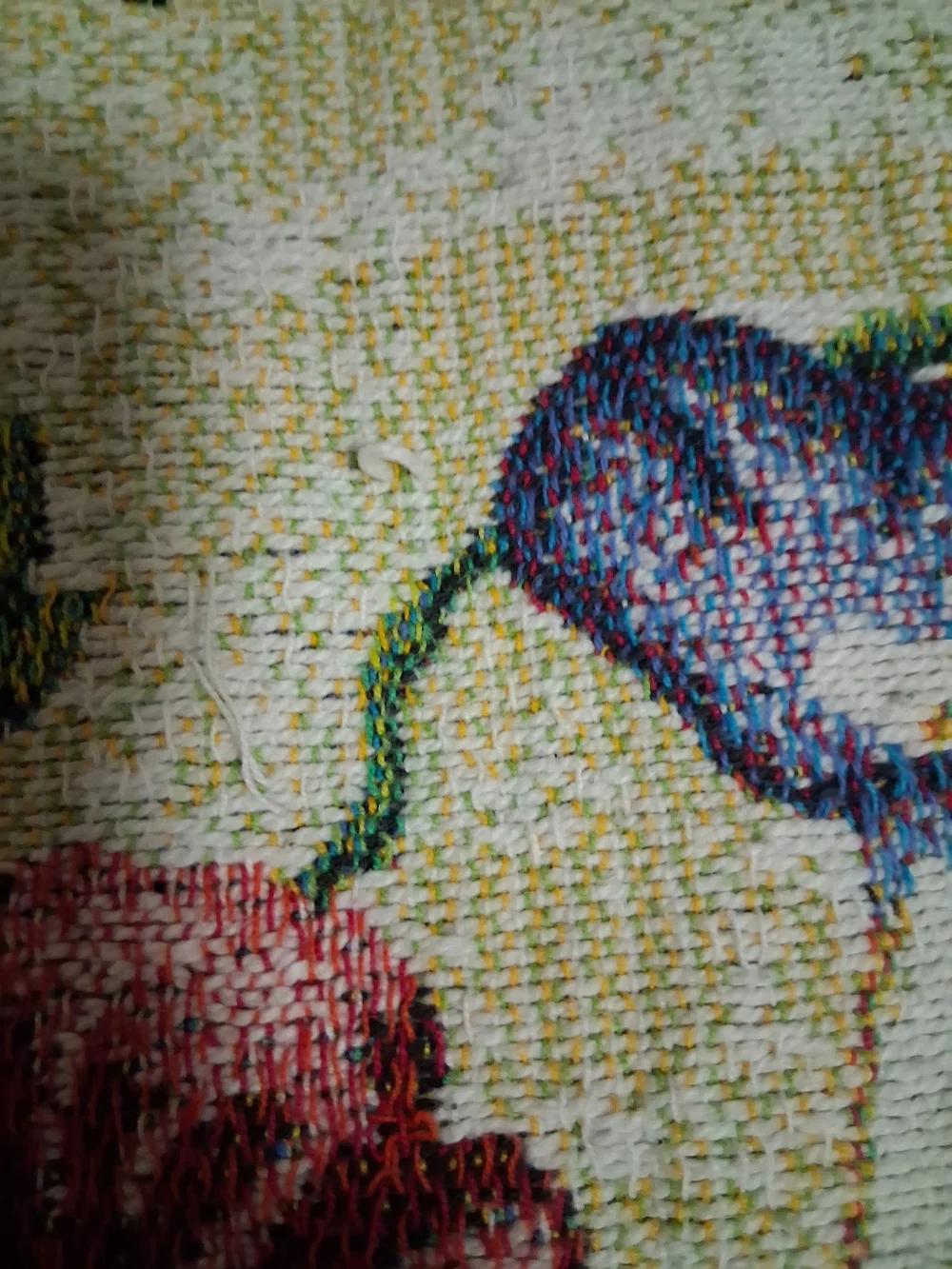 Hummingbird Tapestry Throw W/ Few Snags